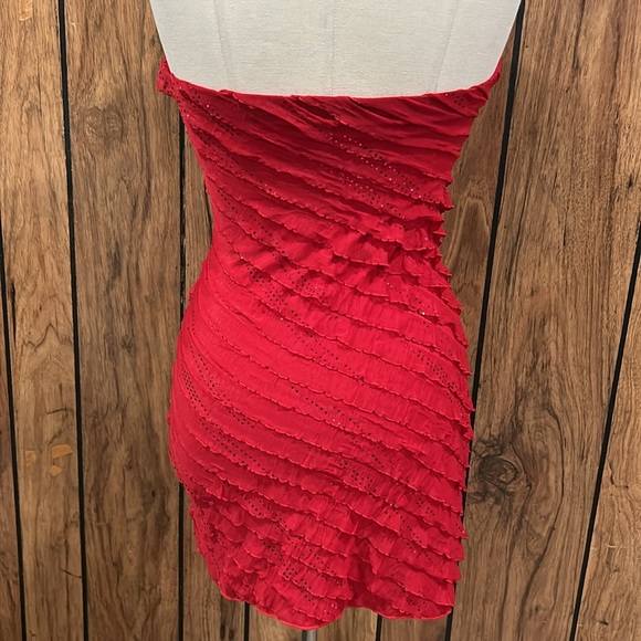 Women’s ruffle glitter red party dress size Small - Picture 6 of 6
